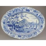 An early nineteenth century blue and white transfer-printed Spode Caramanian series platter, c.