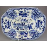 An early nineteenth century blue and white transfer-printed Ridgway Pheasant & Peony Opaque China