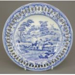 An uncommon early nineteenth century blue and white transfer-printed Spode bone china Shepherdess