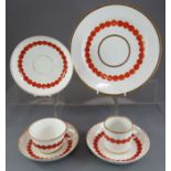 A group of early nineteenth century hand-painted mainly Spode porcelain 'Orange Dot' pattern  tea
