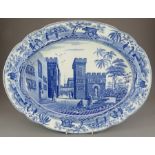 An early nineteenth century blue and white transfer-printed Spode Caramanian series platter, c.