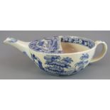 An early nineteenth century blue and white transfer-printed Spode Tower pattern invalid feeding cup,