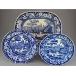 A selection of early nineteenth century blue and white transfer-printed Wild Rose wares, c. 1825-40.