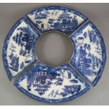 An early nineteenth century blue and white transfer-printed Spode Willow pattern part supper set, c.