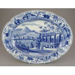 An early nineteenth century blue and white transfer-printed Spode Caramanian series platter, c.