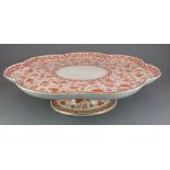 An uncommon late nineteenth century Derby porcelain red and white transfer-printed Wilmot pattern