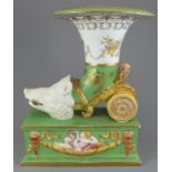 A late nineteenth, early twentieth century Continental porcelain large and impressive cornucopia