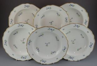 A set of late eighteenth, early nineteenth century porcelain hand-painted floral spray Vienna soup