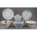 A group of early nineteenth century hand-painted Spode porcelain tea wares, c. 1820-25. To