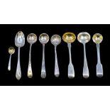 A collection of mainly Georgian silver condiment spoons, various styles, dates and makers, approx