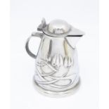 Liberty Art Nouveau pewter water pot designed by Archibald Knox, pattern no 0958, with a stylised