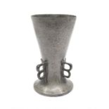 A Liberty Tudric pewter vase, probably designed by Oliver Barker, circa 1900, number 038,