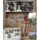 WW1 British War Medal and Mercantile Marine War Medal to Allan Allison, with cap badges, buttons and