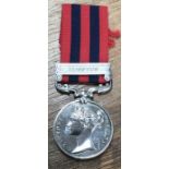British India General Service Medal 1854-95, Bhootan clasp to 966 T. Robinson of HM’s (his majesty’