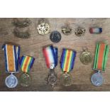 A collection of WW1 medals of War medal and Victory to 3730 Pte W. Holland of the Yorkshire &