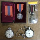 Silver Imperial Service Medal to George E Taylor in Original Case with spare ribbon, WW1 German