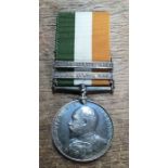 Kings South Africa medal with 1901 and 1902 clasps to 4316 Pte G. Short of the East Surrey