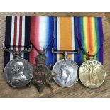 WW1 British medal group to M2 078887 Sjt A.J. Mitchell of the Royal Army Service Corps of