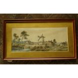 A Liverpool windmill beach scene by Stanley Herdman Signed 52x23cm