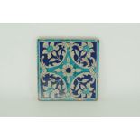 A very large Turkish (Isnik) tile, 30cm x 30cm