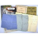 Sitwell, Edith. Collection of three signed presentation copies and three ALS, plus two signed