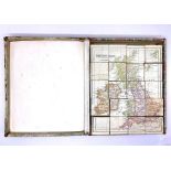 Late-Victorian/Edwardian map block puzzle, comprising 20 wooden cubes with pasted maps on all sides,