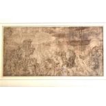 Old Master drawing. The Destruction of Pharaoh's Host in the Red Sea, unsigned, pen, brown ink &