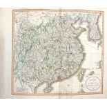 Collection of nine hand-coloured, copper-engraved, folding maps, comprising: China, John Cary, 1801;