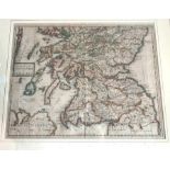 Collection of five framed & glazed maps and prints, comprising: a 17th-century map of