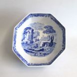 A 20th century Spode ‘Italian’ Blue and White large hexagonal bowl Date 20th century Size   25cm