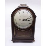 A single pad top twin fusee bracket clock, London maker names not readable. With 7"round white dial,