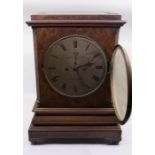 Joseph Penlington  of Liverpool  Victorian twin fusee mantel clock with 8" silvered brass dial