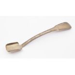 A George III silver fiddle and thread pattern stilton scoop, hallmarked by William Knight II,