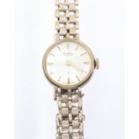 A 9ct gold ladies Bentima wristwatch, round silvered dial with applied baton markers, case approx
