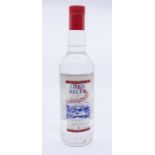 A bottle of Glen Kella 5year blended Manx white whiskey, 40% abv, 70cl