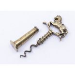 A 19th century combination corkscrew and pipe tamper, rocking horse terminal, bright cut engraved