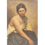 Attributed to Louis Gallait (Belgian, 1810-1887) Study of a Female oil on canvas, approx 37cm x 25.