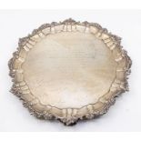 Political / Harold Wilson Interest: A Victorian silver salver, the border chase with rocaille and