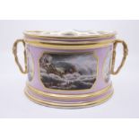 The Shipwreck: A Derby Bloom two handled demi-lune bough pot, blue factory mark circa 1805-1815,