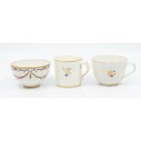 A Pinxton straight fluted tea cup, decorated pattern no.46, together with a coffee can ensuite;