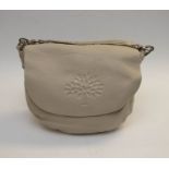 A Mulberry Effie satchel bag, neutral beige, silver hardware, short braided detachable strap and