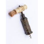 Helixophilia -  A rare 19th century Thomason type double action vine barrel corkscrew, with turned