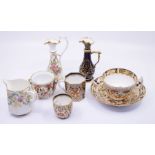 A collection of Derby Stevenson & Hancock 1863-1866 to include: 1. an Imari cup and saucer, the