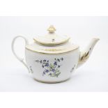 A Pinxton boat shaped tea pot and cover, decorated in the large sprig pattern, 25cm overall (see