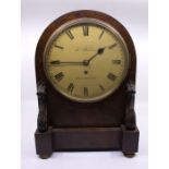 James Bolton Knightsbridge London late Victorian 8 day fusee mantel clock with 8 1/2" white dial