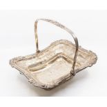 A 19th Century Sheffield plate large shaped oblong bread basket, gadroon, floral and foliate cast