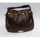 A Mulberry Mitzy Hobo in brown leopard, one short strap, gold hardware, approx 36cm wide x 32cm high