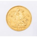 A Victorian sovereign coin dated 1896 Further details good- minor wear and tear commensurate with