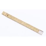 A 9ct gold wide textured bracelet, width approx 15mm, fold over clasp,  length approx 19cm, weight