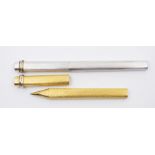 Cartier Must de Cartier Vendome gold plated ballpoint pen along with a silver coloured Cartier